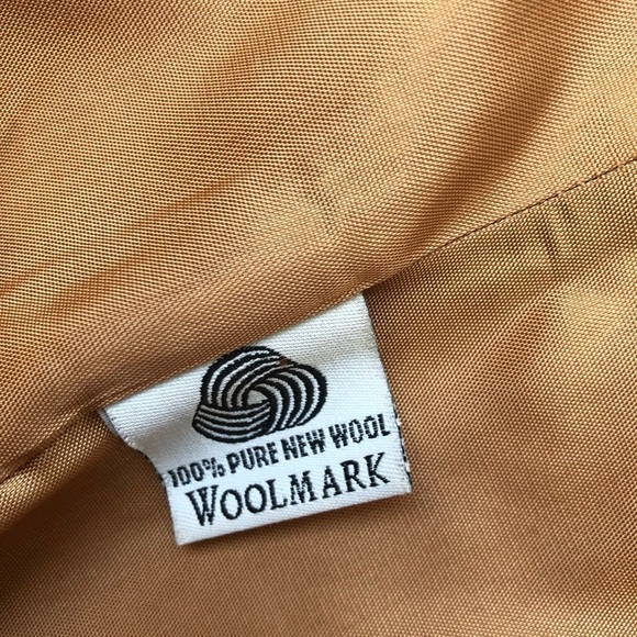 VTG 90’s Urban Wool Lined Pea Coat 10 Velvet Detail Padded Shoulder Button Up - Picture 9 of 9